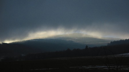 Blanský masív z okna ateliéru